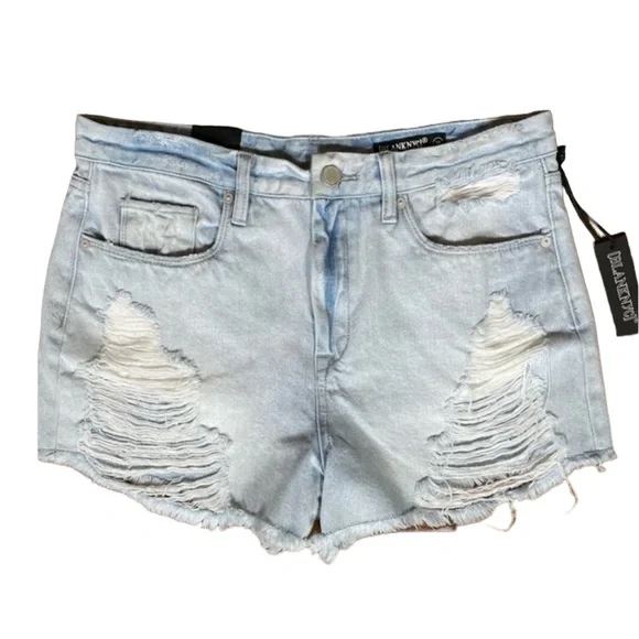 NWT Blank NYC “The Barrow” High Rise Destructed Denim Shorts (K ) - Picture 3 of 14